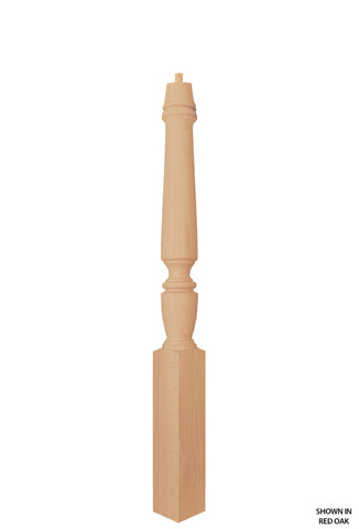 Designer Series - 4410 Profile 3 1/2 Inch Pin Top Turned Wood Newel Post