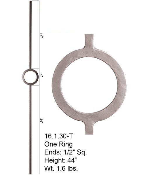 HF 16.1.30-T Single Ring Hollow Iron Baluster