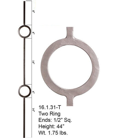 HF 16.1.31-T Double Ring Hollow Iron Baluster