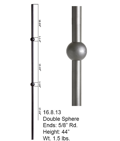 HF 16.8.13 Double Sphere Round Hollow Iron Baluster
