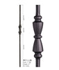 HF 1.1.20 Hourglass Round Forged Iron Newel