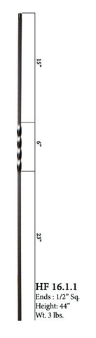 HF 16.1.1 Single Twist Solid Iron Baluster