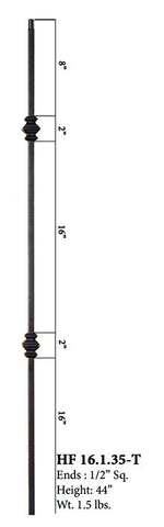 HF 16.1.35-T Double Knuckle Hollow Iron Baluster