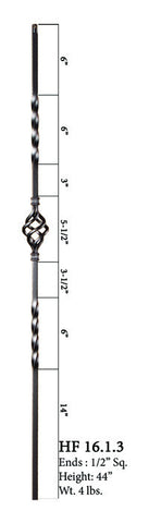HF 16.1.3-T Single Basket Hollow Iron Baluster