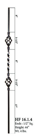 HF 16.1.4 Double Basket Iron Baluster