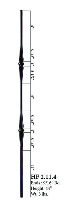HF 2.11.4 Double Knuckle Round Iron Baluster