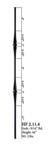 HF 2.11.4 Double Knuckle Round Iron Baluster