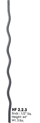 HF 2.2.3 Plain Wavy Bar Iron Baluster