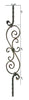 HF 2.9.8 Large Spiral Scroll Hammered Iron Baluster