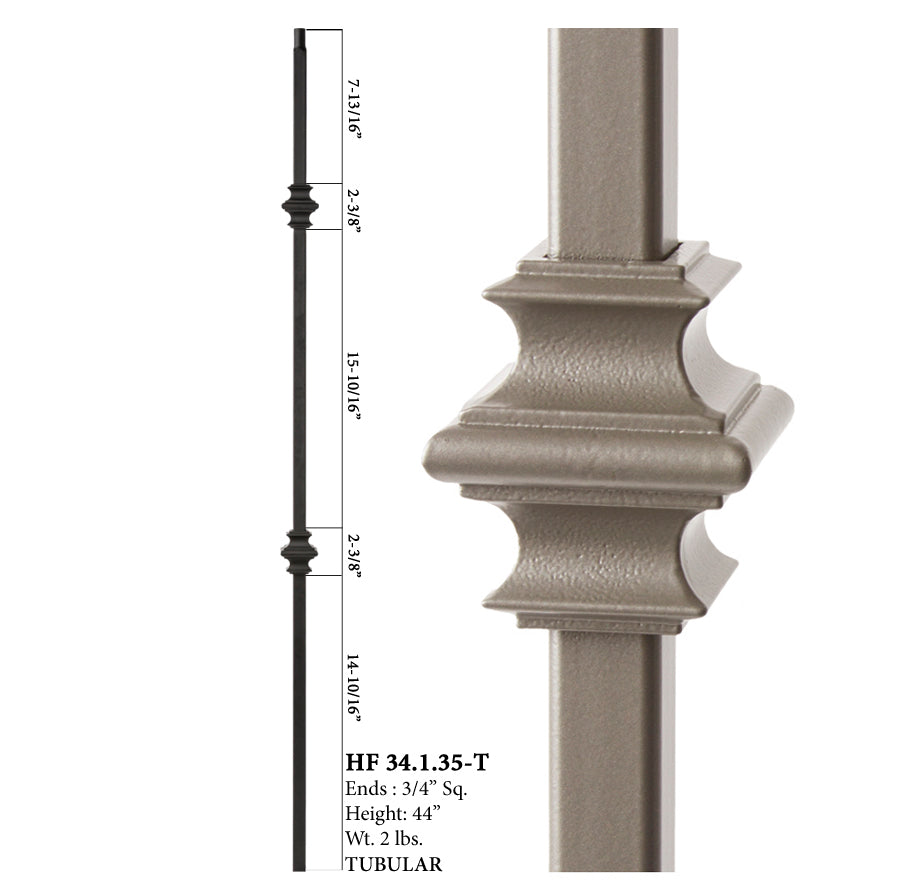 34.1.35-T Mega Series Double Knuckle Hollow Iron Baluster