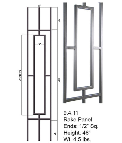 9.4.11 Aalto Modern Series Square Single Rectangle Hollow Baluster