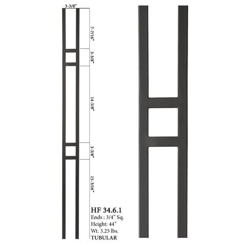 34.6.1 Mega Series Double Bar Hollow Iron Baluster