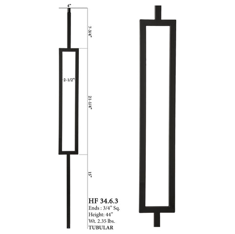 34.6.3 Mega Series Square Rectangle Hollow Iron Baluster
