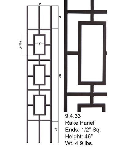 9.4.33 Aalto Modern Series Square Tripple Rectangle Hollow Baluster