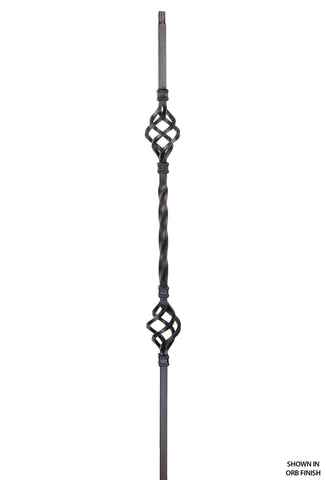 2653 Series KW14-2BASK Knee Wall Double Basket Iron Baluster