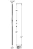 2570 Series M140 Single Knuckle Gothic Iron Baluster