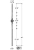  2572 Series M160 Single Basket Gothic Iron Baluster 