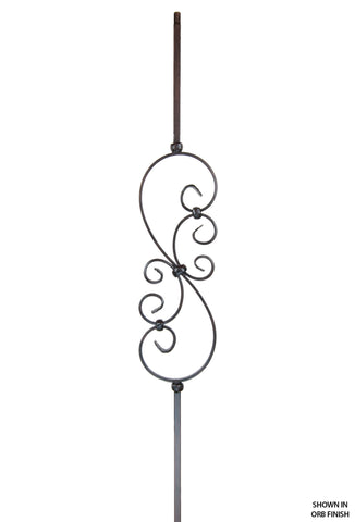2685 Series KW14-M501 Knee Wall Small Scroll Iron Baluster