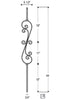 2881 Series MEGA-601 Skinny Scroll Mega Iron Baluster