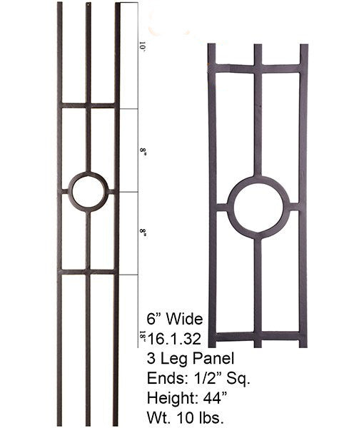 HF 16.1.32 Single Ring 3 Legged Iron Panel
