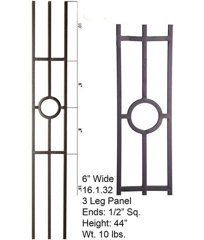 HF 16.1.32-T Single Ring 3 Legged Hollow Iron Panel