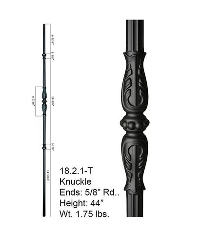 HF 18.2.1-T Acanthus Fluted Round Hollow Iron Baluster