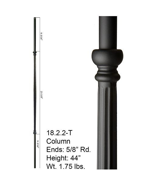 HF 18.2.2-T Plain Fluted Round Hollow Iron Baluster