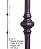 HF 2.1.11 Double Knuckle Round Hammered Iron Baluster