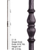 HF 2.1.5 Long Single Knuckle Hammered Iron Baluster