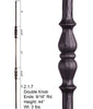 HF 2.1.7 Long Double Knuckle Round Hammered Iron Baluster