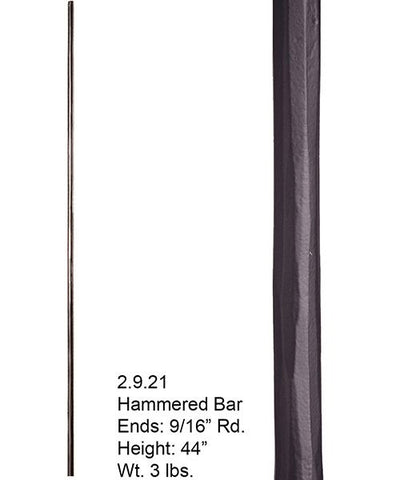 HF 2.9.21 Plain Round Hammered Iron Baluster